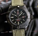 Swiss Quality Copy Breitling Avenger Citizen Watches Blacksteel Military Green Strap